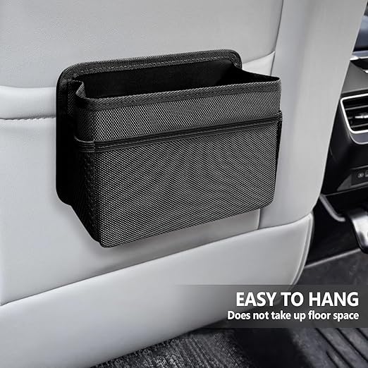 Mini Car Trash Can, Hanging Car Trash Bin Foldable Garbage Organizer for Vehicle Essentials