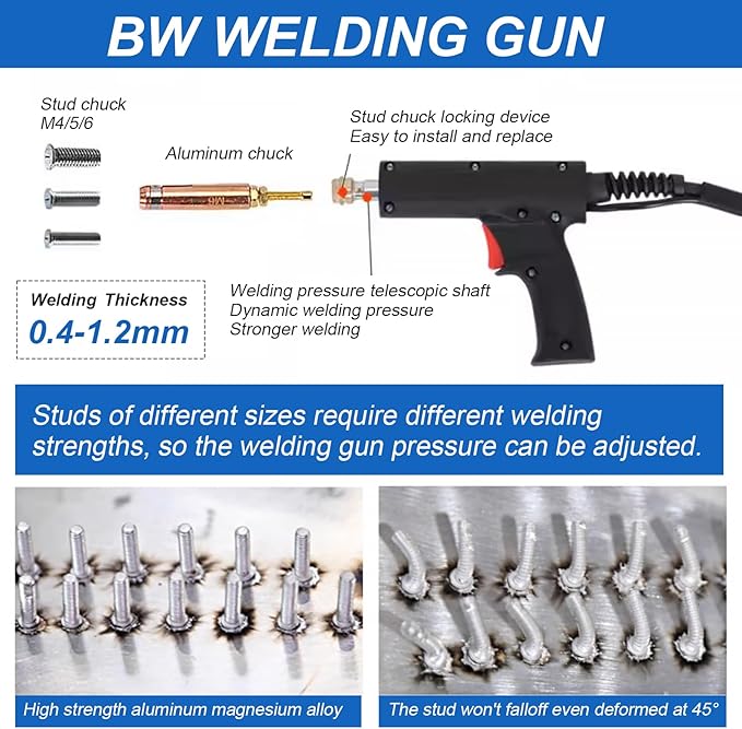 110V Spot Welder Dent Puller Kit Car Body Repair Steel Pulling Data Recovery Function Steel Iron Aluminium Car Auto Repair Machine Stud Welder Dent Puller Machine with Professional Tool Car (90EN)