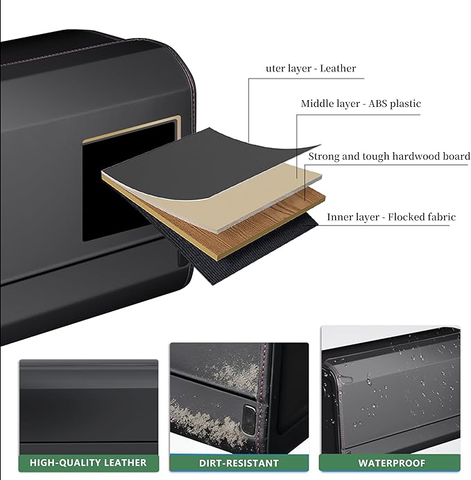 Car Trunk Organizer for Suv Leather Organizers and Storage Sedan Storages Box Collapsible and Adjustable Black