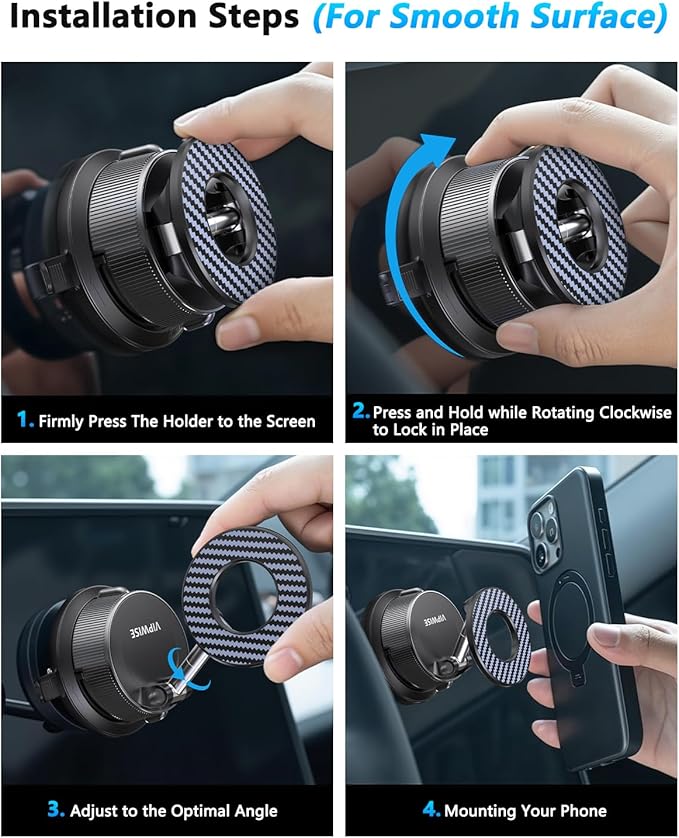 Magnetic Phone Holders for Your Car [89+LBS Suction & 3200gf Magnetic] 360° Adjustable Magsafe Car Phone Mount, Vacuum Suction Cup Car Mount for iPhone 17 Pro Max 16 15 14 13 12 Air Plus