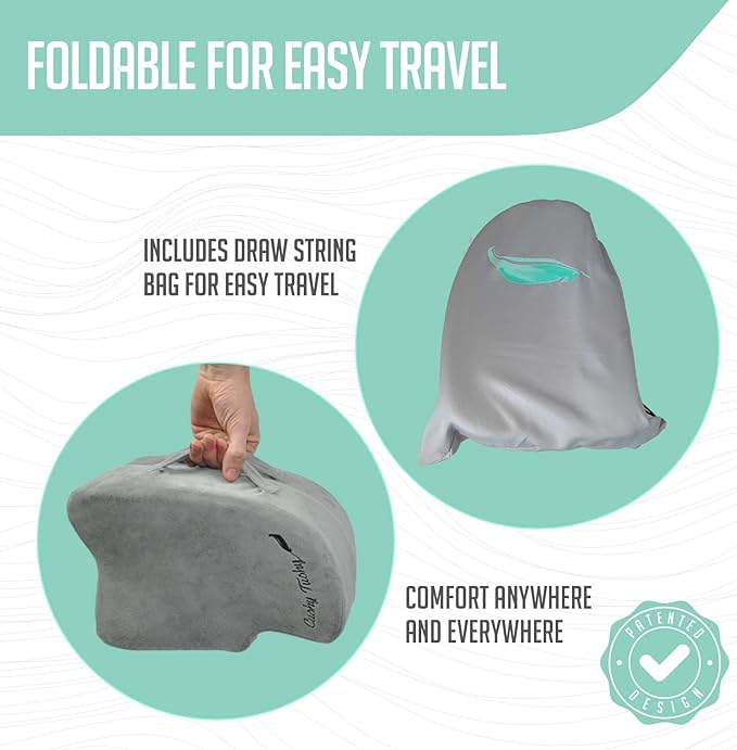 Premium Foldable Travel Seat Cushion - for Relief of Lower Back, Sciatic, Butt and Tailbone Pain - for Home & Office Use, Perfect for Travel or Driving - Coccyx Seat Cushion