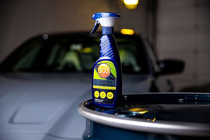 303 Products (30265 Slick Shine Ceramic Detailer - SiO2 and Carnauba Infused Ceramic Coating - Premium Ceramic Detailing Spray - Increases Shine and Gloss - Works on Paint, Glass, and Wheels - 16Oz