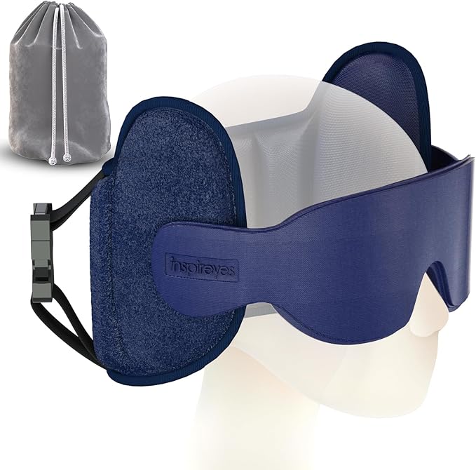 Travel Pillows for Airplanes, Airplane Pillow with Sleep Eye Mask, Comfortable Travel Essentials for Long Flight, Car Trip, 360° Headrest, Royal Blue