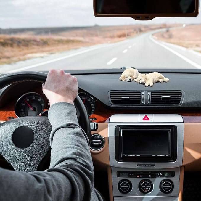Dashboard Figurines for Car - Sleeping Dog Shape Table Decor,Auto Center Console Decor | for Office Home Daily Commuting Road Trips Ridesharing Sedans Bookshelf Nightstand Coffee Table