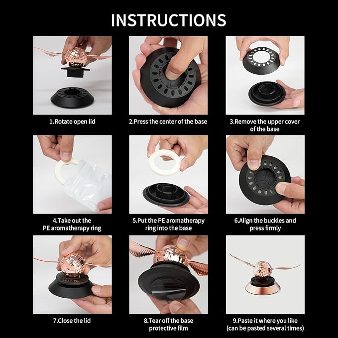 MAJESTY`S SECRET PHEROMAX Solar Car Air Freshener Diffuser, Odor Eliminator for Vehicle Scenting Device, Long Lasting Scent for Auto, Automotive Accessories Interior Scent Diffuser (Rose Gold)