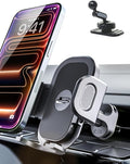 Bracketron TripGrip 2-in-1 Car Phone Holder Mount – 360° Rotating Phone Holders for Your Car with One-Button Expansion for Dashboard & Air Vent – Fits Most Smartphones