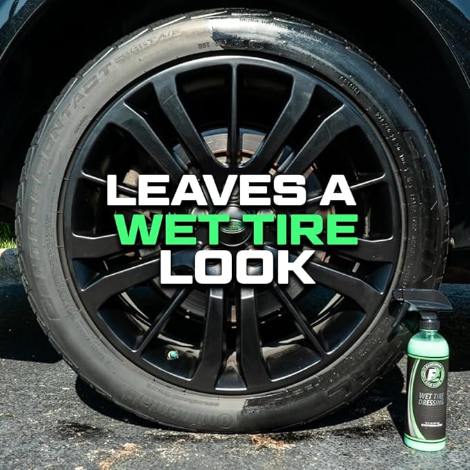 ExoForma Wet Tire Dressing Spray - Extremely High Shine Tire Dressing for That Wet Look - No Sling, Non-Greasy Silicone Formula with UV Protection - Easy to Apply, Minimal Cure Time - 16 fl oz, 2 Pack