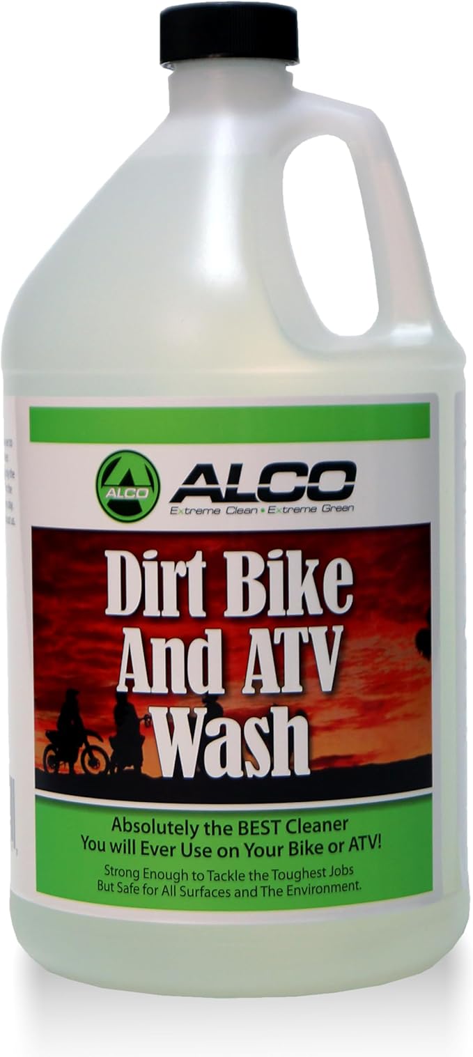 ALCO Dirt Bike and ATV Wash - All-Natural, Powerful, Eco-Friendly Cleaner - Safe for Aluminum, Plastics, and Seals, 1 Gallon, Pack of 1