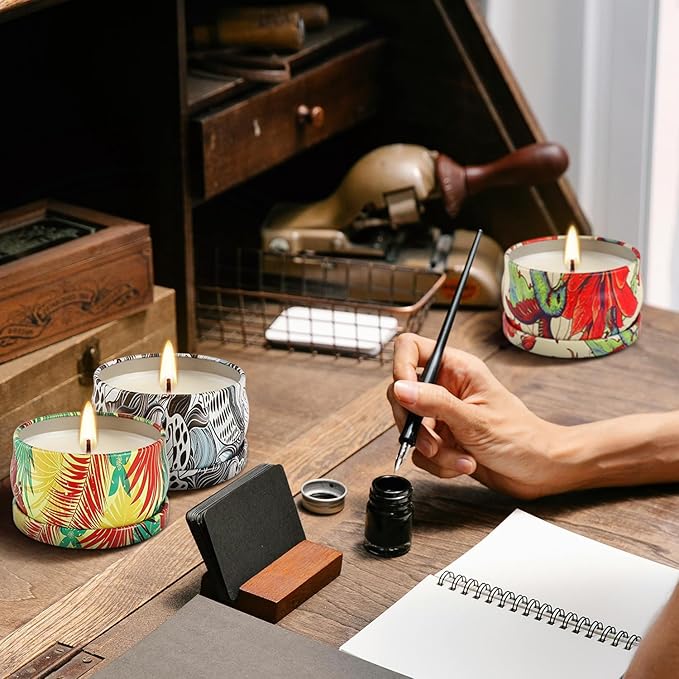 Set 24 Pack Scented Candles Gifts Soy Wax Travel Tin Jar Candles for Home 2.5 OZ jar Candles for Mom for Christmas, Birthday, Thanksgiving, Mother's Day