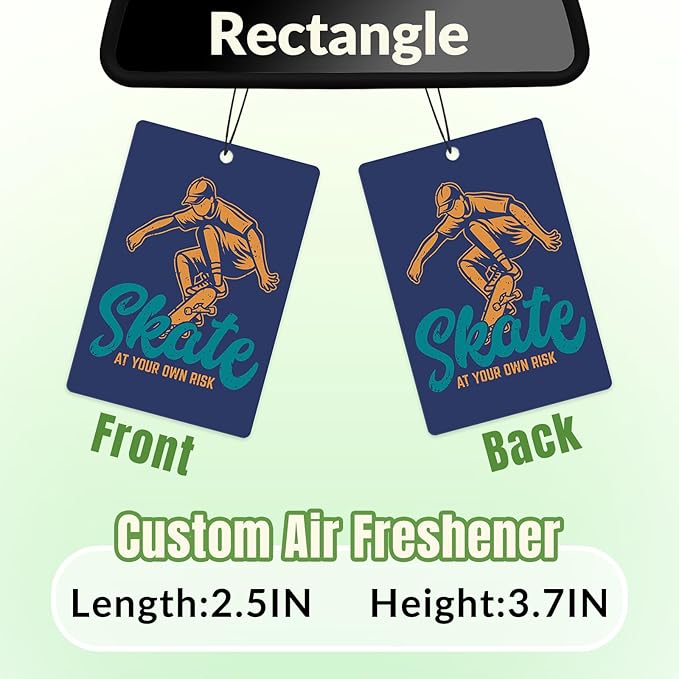 10-1000 Pcs Custom Air Fresheners with Picture - Personalized Photo Logo Text Double Sided Air Freshener Customized Bulk Gifts for Car Business Branding Events (Rectangle, Various)