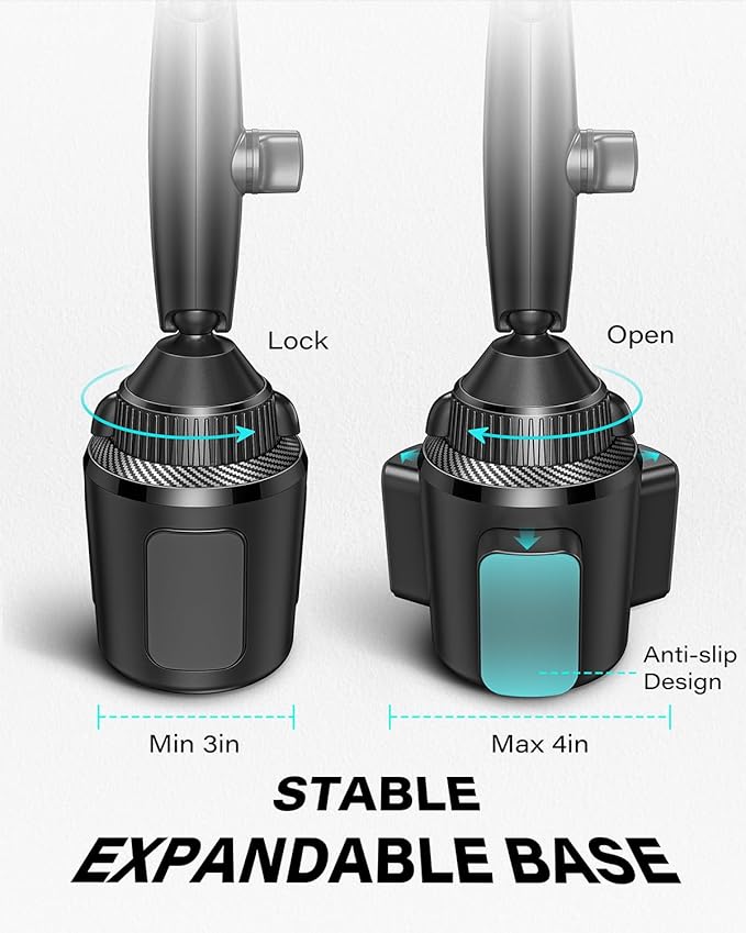 APPS2Car Upgraded for QI2 Magsafe Cup Holder Charger, Car Mount Charger 15W Fast Charging, Wireless Magnetic Cell Phone Stand with Tri-Pivot Arm for iPhone 17 Air Pro Max Plus 16 15 14 13 12