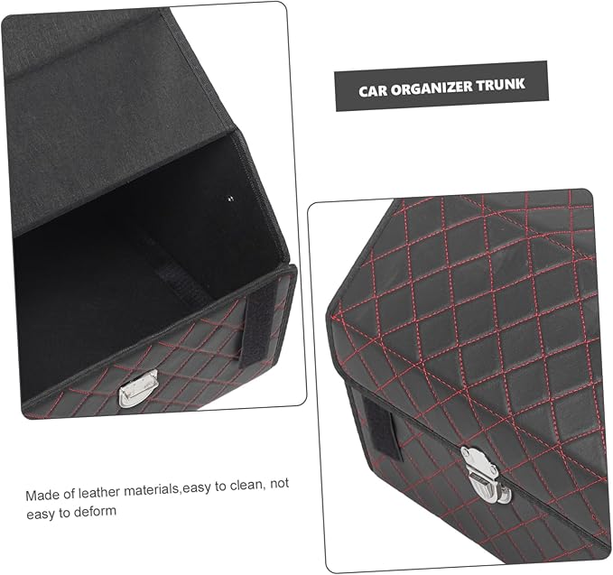 Leather Car Trunk Storage Box Foldable Trunk Organizer Small Storage Box for Car Organizer Suv Cargo
