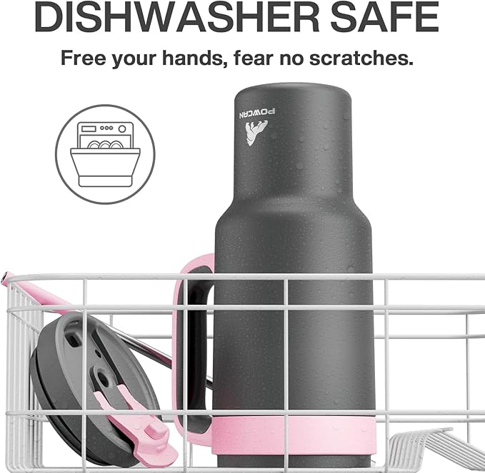 POWCAN 40 oz Tumbler with Handle, 2-in-1 Straw and Sip Lid, Leakproof, Dishwasher Safe, Insulated Stainless Steel Travel Coffee Mug, Keeps Cold for 34 Hours, Fits in Car Cup Holder (Rebellion)