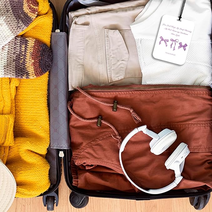 4Pcs Purple Bow Christian Car Air Freshener Hanging Girly Car Accessories Gifts for Women Teen Girl Cute Air Freshener for Interior Car Mirror Home Wardrobe Decor