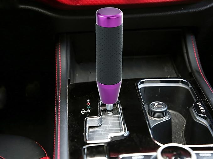 Abfer Weighted Shift Knob Short Stick Gear Shifter Adapter Leather Shift Knobs for Most Automatic Manual Vehicle Trucks