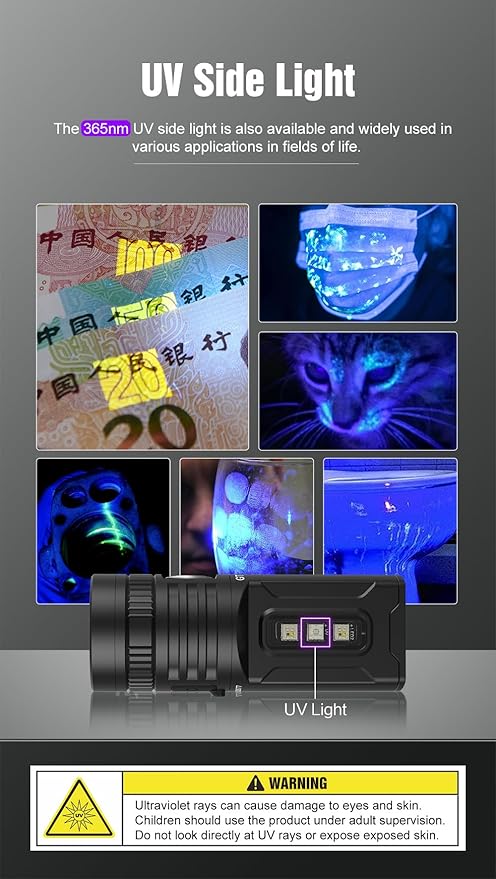 LUMINTOP GT Nano 6.0 Powerful Mini Thrower Flashlight, 720 Lumens with 410m Beam Distance, USB-C Charging, RGBW & UV Side LEDs, Magnetic Tailcap, IPX-8 Waterproof, Compact EDC Flashlight