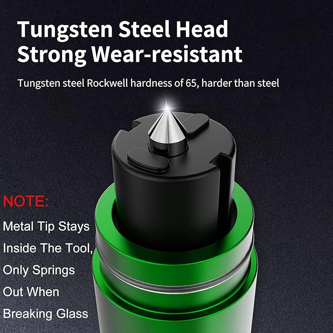 HHXS 2 Pack Window Breaker Seatbelt Cutter Car Window Breaker Safe Hammer Emergency Escape Tool, Glass Breaker Car Escape Tool Life-Saving Emergency Artifact(Green)