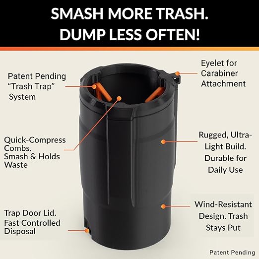Cup Holder Trash Can for Car – Patent-Pending Trash Compaction - Up to 10x More Trash to Save You Time - Portable Trash Can for Car, Stroller, Backpacks, and Beyond, Mint