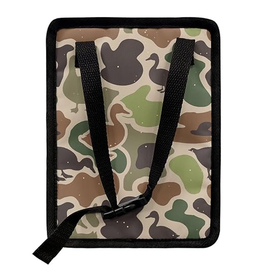 Duck Camouflage Car Trash Can with Adjustable Straps Car Trash Bin Auto Garbage Bag Multipurpose Storage Box for Vehicle Travel Camping Picnicing, Green