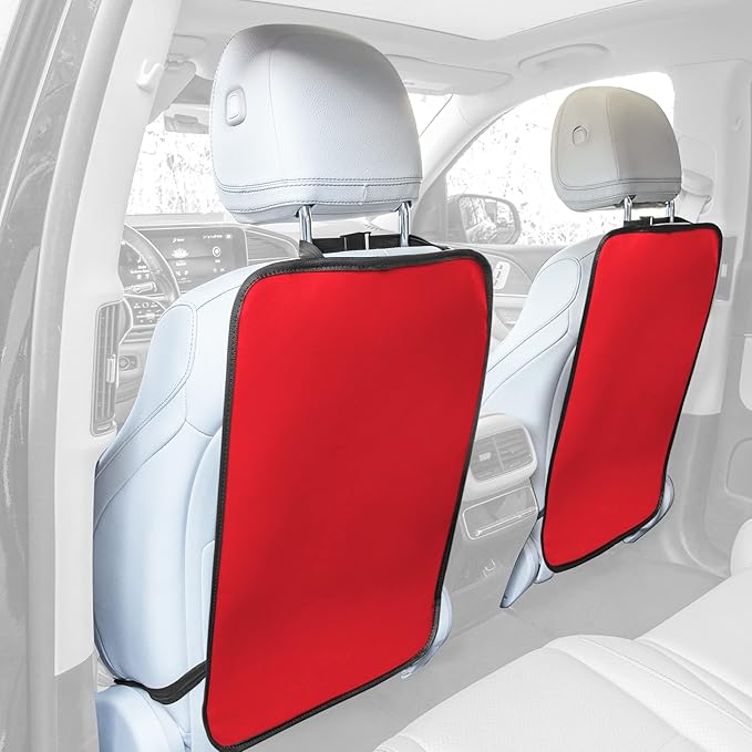 FH Group Faux Leather Back Seat Kick Protectors, Heavy Duty Car Kick Mats for Kids –2-Pack Back Seat Protector for Driver and Passenger Seat, Waterproof Protection from Dirt,Mud,Easy to Clean