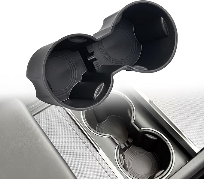 Dermon Cup Holder Insert for Tesla New Model Y Juniper 2025 2026 Drink Limiter Center Console Water Cup Holder TPE Interior Accessories