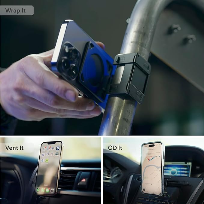 Kenu Stance+ 10-in-1 MagSafe Super Gadget, Magnetic Tripod Stand, Car Vent+Dash+CD Mount, Finger Holder, Airplane Mount, Selfie Stick, More