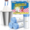 1.2 Gallon Mini Trash Bags Drawstring - 120 Count Thick Small Garbage Bags Unscented,White Trash Can Liners Strong Little Waste Basket Bags 4.5 Liter for Home Bathroom Office Car