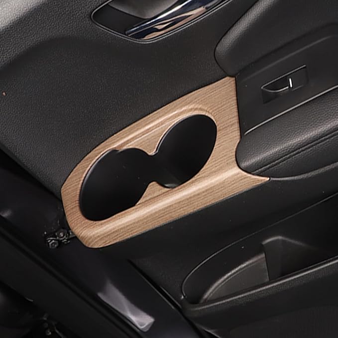 2PCS Rear Door Cup Holder Panel Frame Cover for Honda Pilot 2016-2022/ Passport 2019-2023, ABS Material Automotive 2nd Row Seat Cup Holder Cover Interior Accessories (Pear Wood Grain)