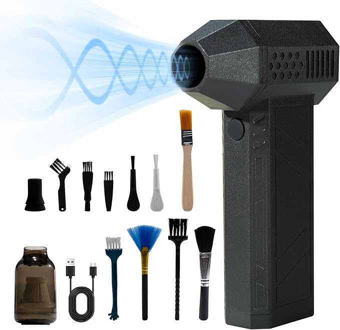 Jet Dry Blower, KYWYOYOU Jet Dry mini Blower, Electric Air Duster, Jet Fan 120000 RPM Wind Speed, Jet Blower car Dryer for Car,Cleaning, Camping.