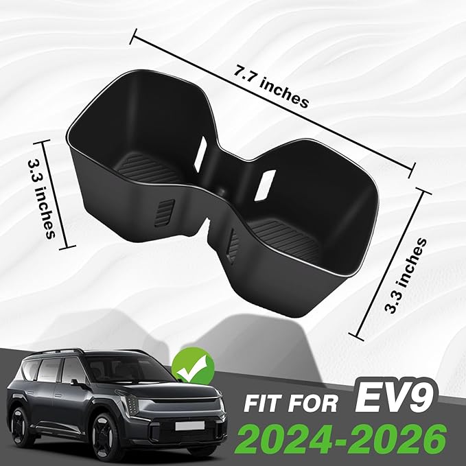 BestEvMod Center Console Rear Cup Holder Compatible with 2024 2025 2026 Kia EV9 Accessories Middle Console Rear Drink Stopper Non-Slip TPE Rubber Organizer Drink Cup Holder