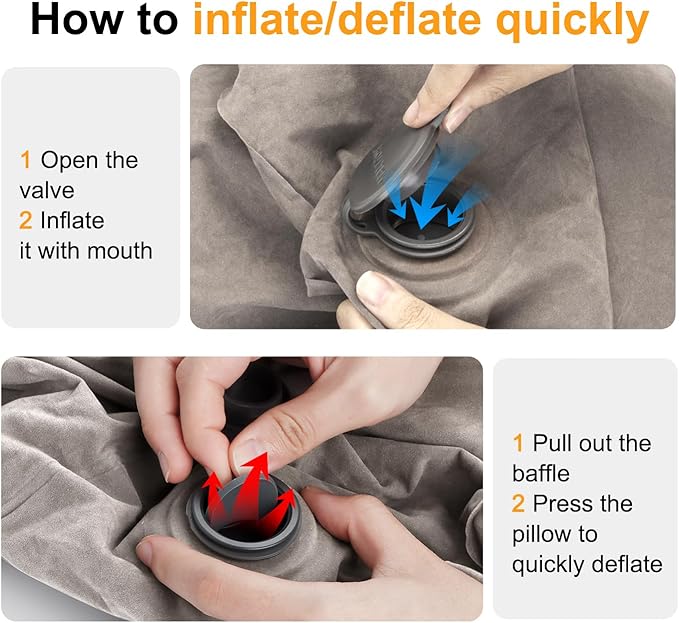 Inflatable Travel Foot Rest Pillow, Kids Airplane Bed, Adjustable Height Leg Pillow for Air Travel, Make a Flat Bed for Kids and Toddlers, Great for Airplane, Train, Car（Grey, 1 Pack）