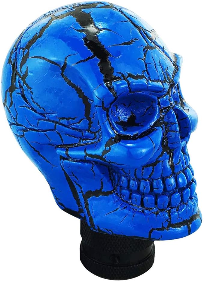 Abfer Car Gear Shifter Knob Skull Car Accessories Stick Shift Knobs with Black Pattern Fit Most Manual Automatic Vehicle (Blue)