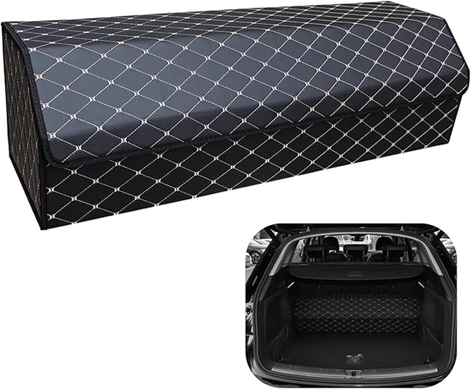 Car Trunk Organizer For BMW X3 - Custom Fit,All-Season Use，Adjustable Partition Design,Large Space Outdoor Trunk Organizer,Leather,For BMW X3 2018-2024