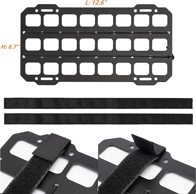 TACNEX Car Sun Visor Organizer Vehicle Rigid MOLLE Panel Tactical Gear Rack EDC Pouch Tool Holster Bag Holder Visor Cover Truck Equipment Mount Plate Modular Storage Shelf Auto Accessories