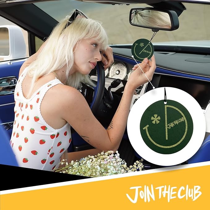 Join The Club 6-Pack Oudwood Car Air Freshener with Natural Essential Oils for Aromatherapy - Exquisite Hanging Scent for Men - Perfect for Cars & Compact Areas - Car Accessories
