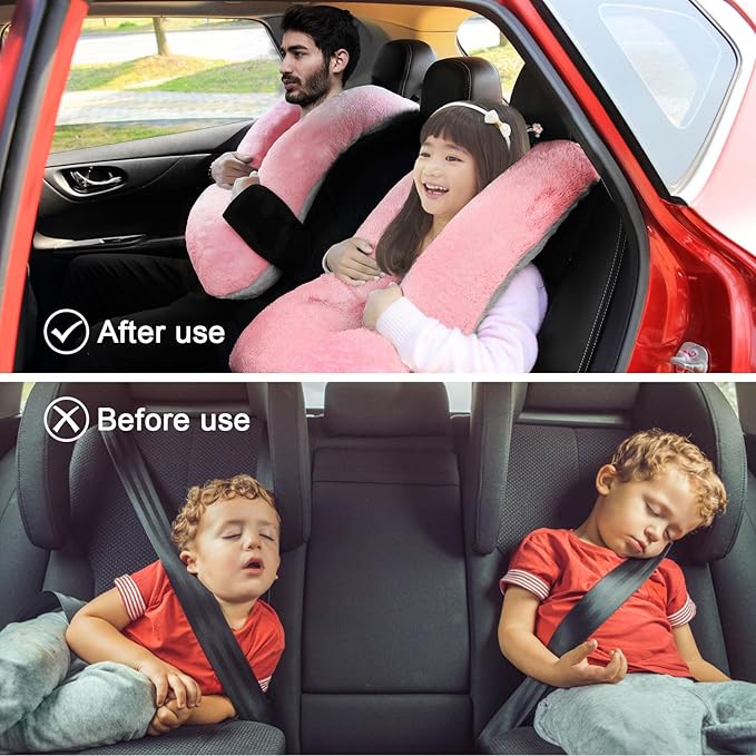 Travel Pillow, Travel Pillow for Kids, Sleeper Hold Pillow Travel, Removable U-Shaped Pillow for Adults and Children to Support Head and Body in The Back Seat of Long Car Trips (1 Pillow)
