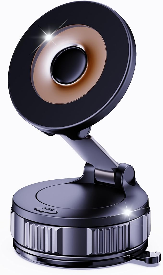 LOMONICA 2026 Upgraded Car Phone Holder for Magsafe [120+LBS Strongest Suction & 2800gf Magnetic] 360° Adjustable Car Phone Mount, Phone Holders for Your Car for iPhone 12-17 Pro Max Series & Samsung