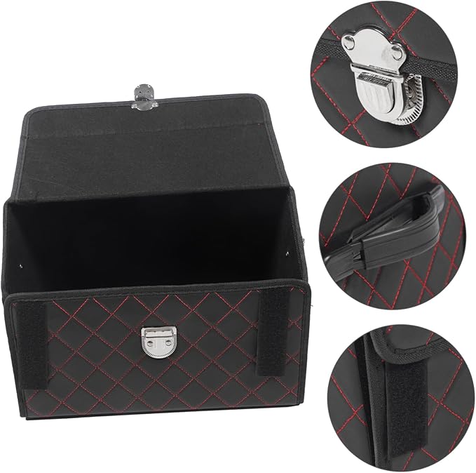 Leather Car Trunk Storage Box Foldable Trunk Organizer Small Storage Box for Car Organizer Suv Cargo
