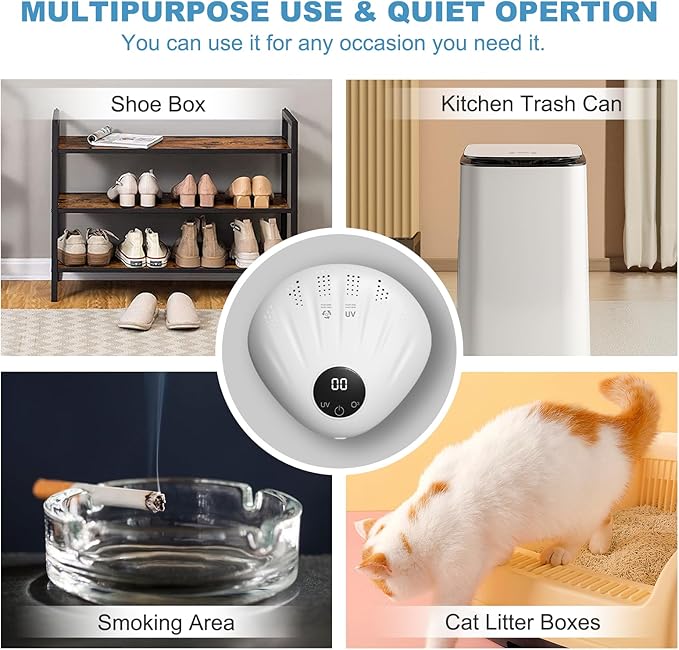 Portable Air Freshener with Ion Technology - Plug-in & Battery Powered for Home, Car, Pet Areas | 72H Runtime, Seashell Design, Compact Travel Use