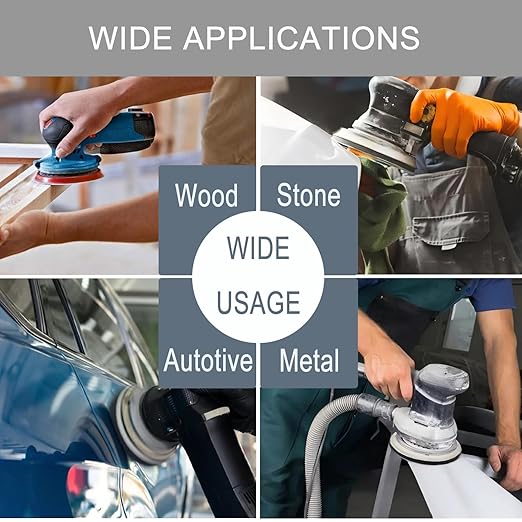 100 Pcs 5 Inch Sanding Discs Hook & Loop 8 Holes Wet Dry Sandpaper 180 240 320 400 600 800 1000 1500 2000 3000 Assortment Grits Silicon Carbide Orbital Sander Sand Paper for Wood Automotive Metal