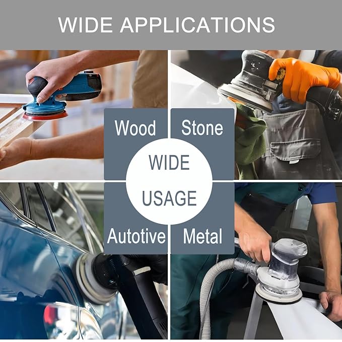 100 Pcs 5 Inch Sanding Discs Hook & Loop 8 Holes Wet Dry 120 Grit Sandpaper Silicon Carbide Sand Paper for Orbital Sander Automotive Wood Plastic Metal Polishing (100Pcs 120 Grit)