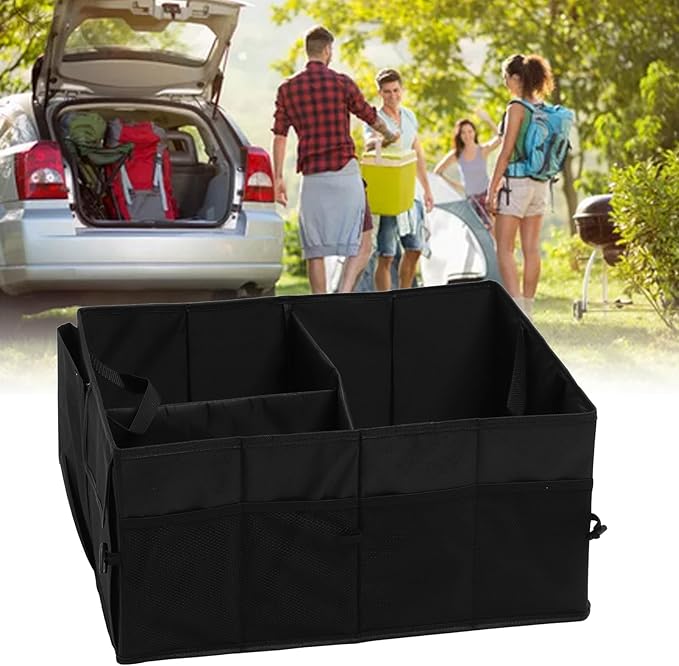 Car Trunk Organizer, Car Storage, Reinforced Handles, Flexible and Sturdy Trunk Storage Organizer for Vehicle - for Organizing Groceries, Tools, and Sports Equipment
