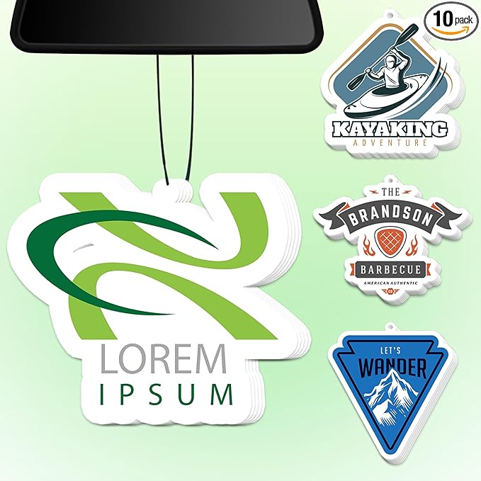 10-1000 Pcs Custom Air Fresheners with Picture - Personalized Photo Logo Text Double Sided Air Freshener Customized Bulk Gifts for Car Business Branding Events (Special Shape, Various)