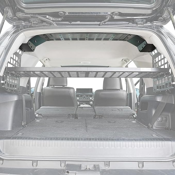 HIGH FLYING for Toyota 4Runner 2010-2024 Modular Storage Roof Overhead Molle Panel System Shelf Rack Trunk Organizer Car Accessories Aluminum (Installation requires Side Panels)