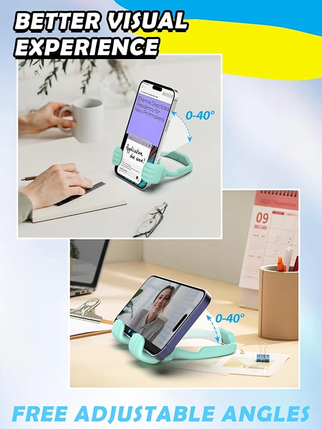 Valentines Day Gifts for Men Women Teens Kids: Thumbs Up Lazy Phone Stand Holder for Desk Funny Gadgets Teenage Boys Girls Dad Father Mother Mom Husband Wife Adults Who Have Everything