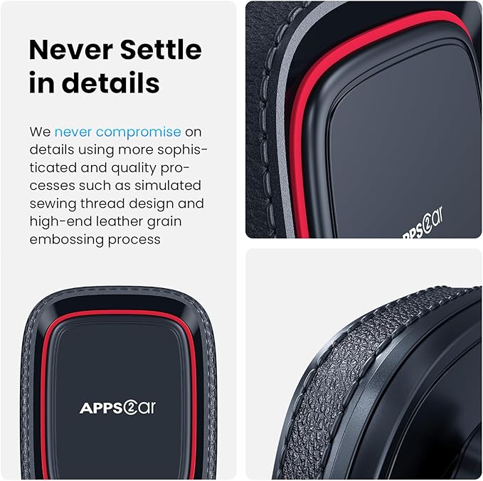 APPS2Car Magnetic Phone Mount for Car, Dashboard & Windshield Suction Cup Holder with Telescopic Arm, Requires Metal Plate (Included), Universal Fit for iPhone & Android Smartphones