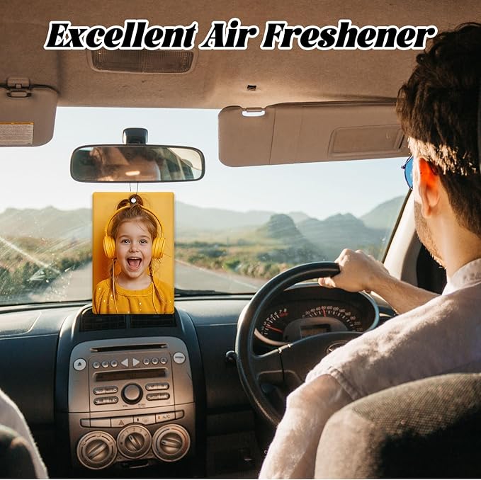 100Pcs Custom Logo Car Bulk Air Fresheners, Double-Sided Custom Air Fresheners with Picture, Personalized Air Freshener for Car, Suitable for Custom Gifts for Branding Business Events (Rectangle)