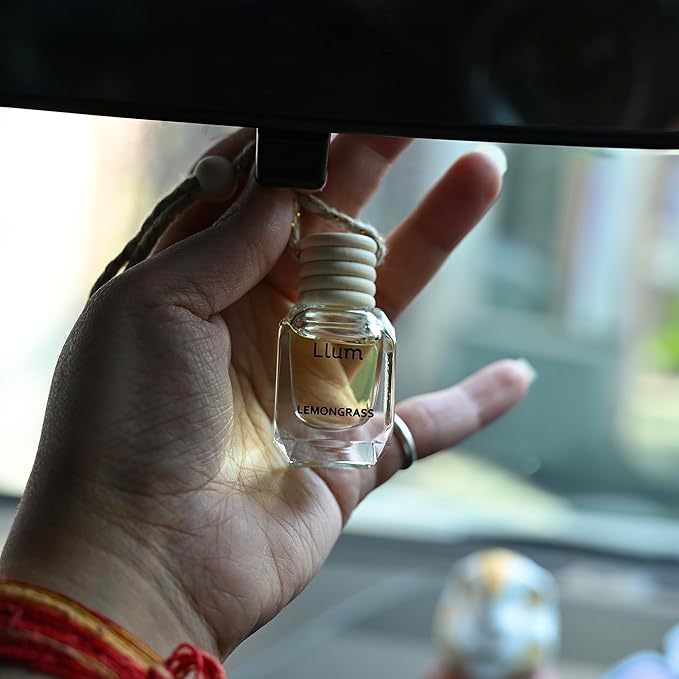 Lemongrass Hanging Air Freshener for Car, Home | with AC Vent Clip |10ml, 0.34 fl.oz|Luxury, Organic, Toxin-Free, Alcohol-Free Perfume|Interior Accessory for fresh Aroma|Long Lasting Fragrance