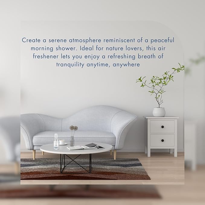 G's Breeze First Rain Air Freshener - Fresh Greens, Soft Florals, Crisp Air Essence - Refreshing Earthy Scent - Long-Lasting Aroma - Ideal for Home, Car, Office - Compact & Convenient, Odor Eliminator