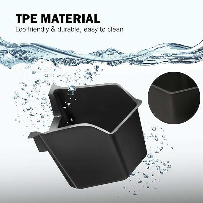 Trunk Storage Bins with Lids for 2026 Tesla Model Y Juniper 5 Seater, 2PCS TPE Side Cargo Organizer Boxes, Rear Trunk Containers with Suede Covers, Custom Fit Tesla Model Y Juniper Accessories